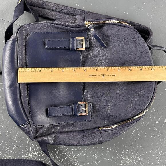 Tommy Hilfiger Leather Backpack Blue Striped Mini Day Bag 12x10x4 EUC - Picture 9 of 11